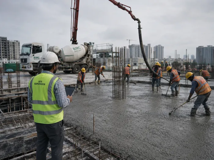 Concrete pour in progress